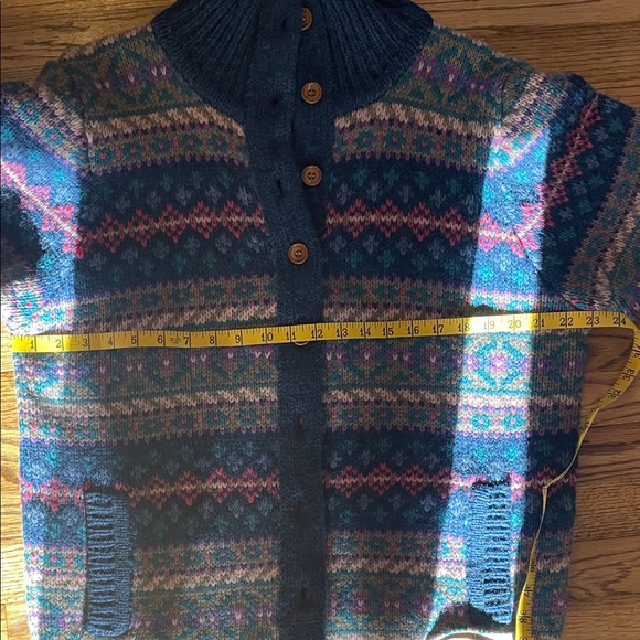 L.L. Bean Style Fair Isle Women's Multicolor Patterned Cardigan Wool - Picture 12 of 12